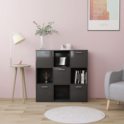 Berkfield Book Cabinet Grey 90x30x90 cm Engineered Wood
