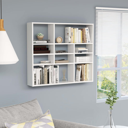 Berkfield Wall Shelf White 90x16x78 cm Engineered Wood