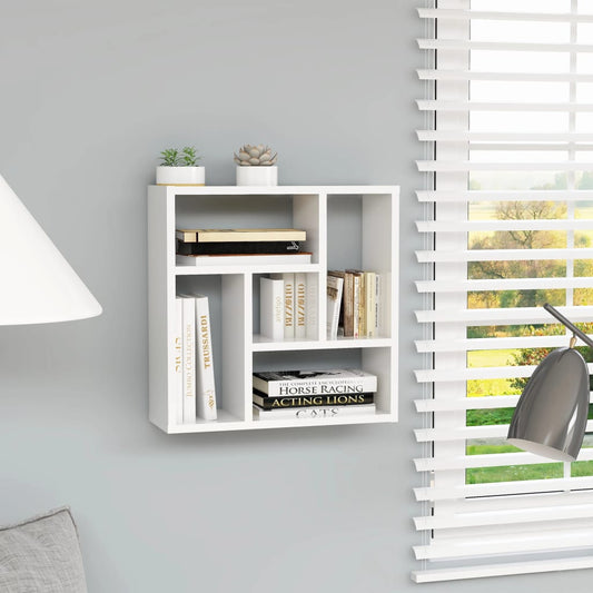 Berkfield Wall Shelf High Gloss White 45.1x16x45.1 cm Engineered Wood
