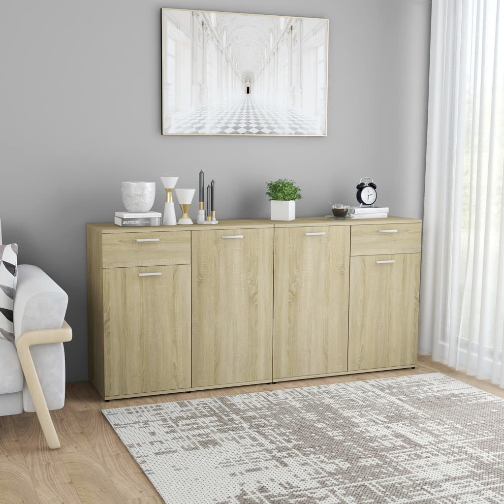 Berkfield Sideboard Sonoma Oak 160x36x75 cm Engineered Wood