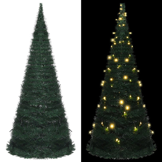 Berkfield Pop-up String Artificial Christmas Tree with LED Green 210 cm