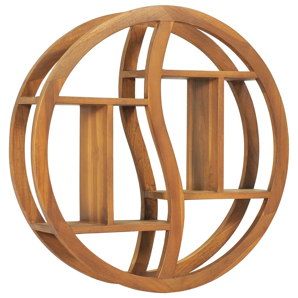Berkfield Yin Yang Wall Shelf 60x15x60 cm Solid Teak Wood