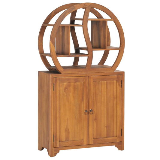 Berkfield Cabinet with Yin Yang Shelf 70x30x130 cm Solid Teak Wood