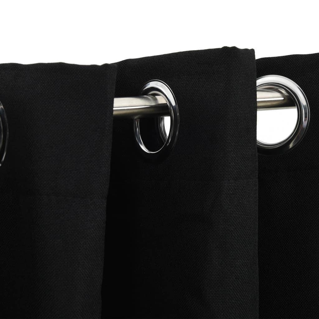 Berkfield Linen-Look Blackout Curtains with Grommets Black 290x245cm