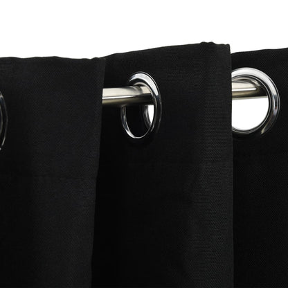 Berkfield Linen-Look Blackout Curtains with Grommets Black 290x245cm