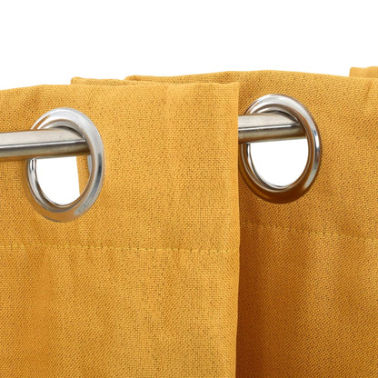 Berkfield Linen-Look Blackout Curtains with Grommets Yellow 290x245cm