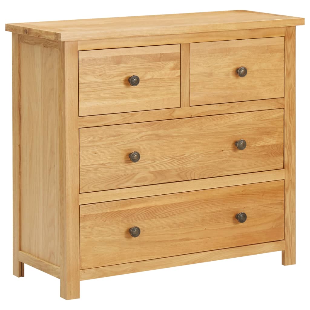 Berkfield Chest of Drawers 80x35x75 cm Solid Oak Wood