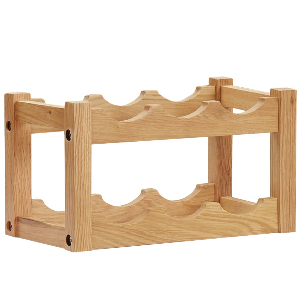 Berkfield Wine Rack for 6 Bottles 37x21x21 cm Solid Oak Wood
