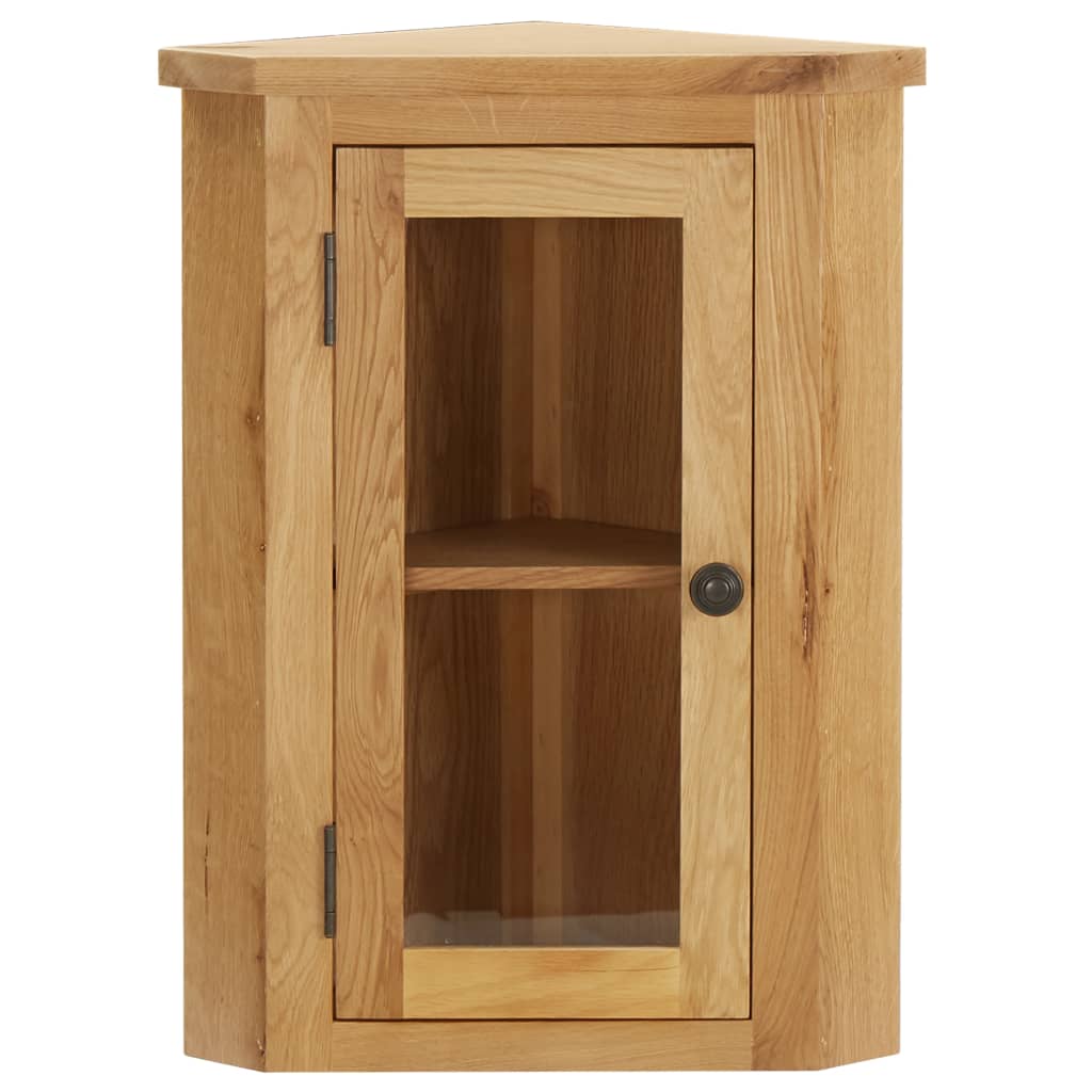 Berkfield Wall-mounted Corner Cabinet 45x28x60 cm Solid Oak Wood
