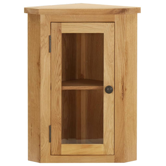 Berkfield Wall-mounted Corner Cabinet 45x28x60 cm Solid Oak Wood