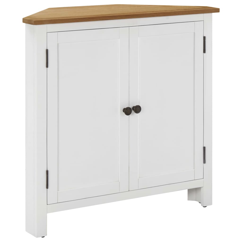 Berkfield Corner Cabinet 80x33.5x78 cm Solid Oak Wood