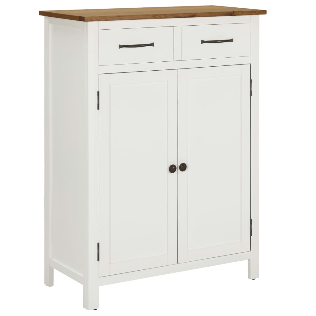 Berkfield Shoe Cabinet 76x37x105 cm Solid Oak Wood
