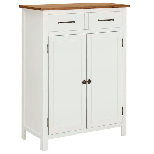 Berkfield Shoe Cabinet 76x37x105 cm Solid Oak Wood