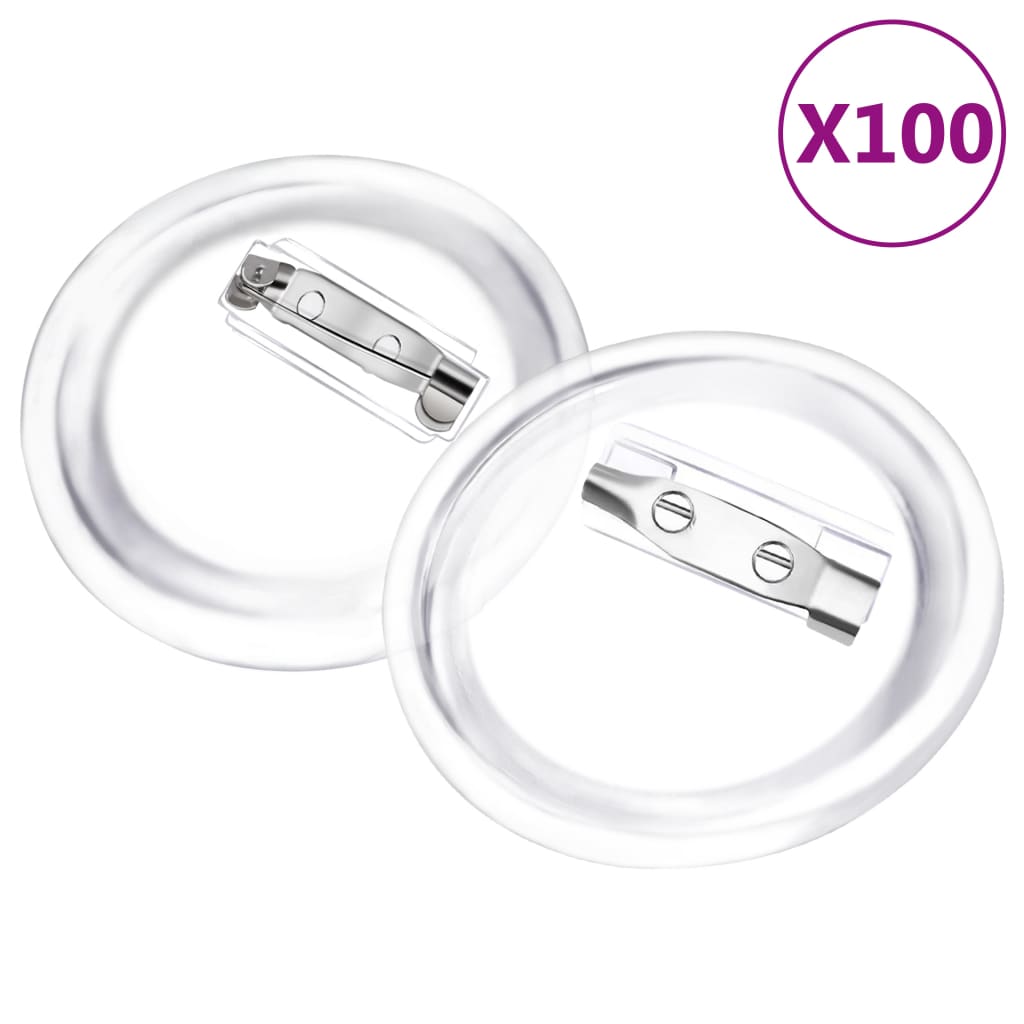 Berkfield Button Badges Kit with Pins 100 Sets Acrylic 37 mm