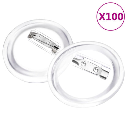 Berkfield Button Badges Kit with Pins 100 Sets Acrylic 37 mm