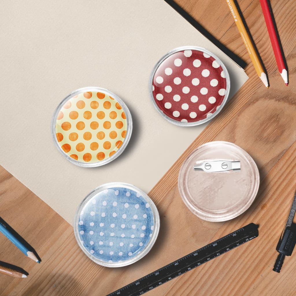 Berkfield Button Badges Kit with Pins 100 Sets Acrylic 37 mm