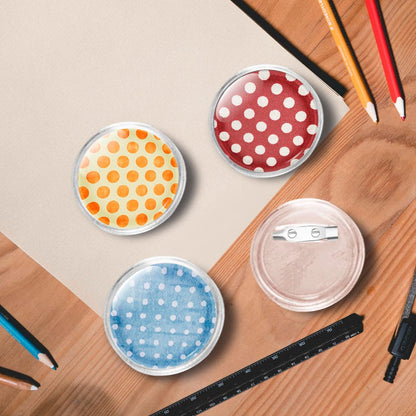 Berkfield Button Badges Kit with Pins 100 Sets Acrylic 37 mm