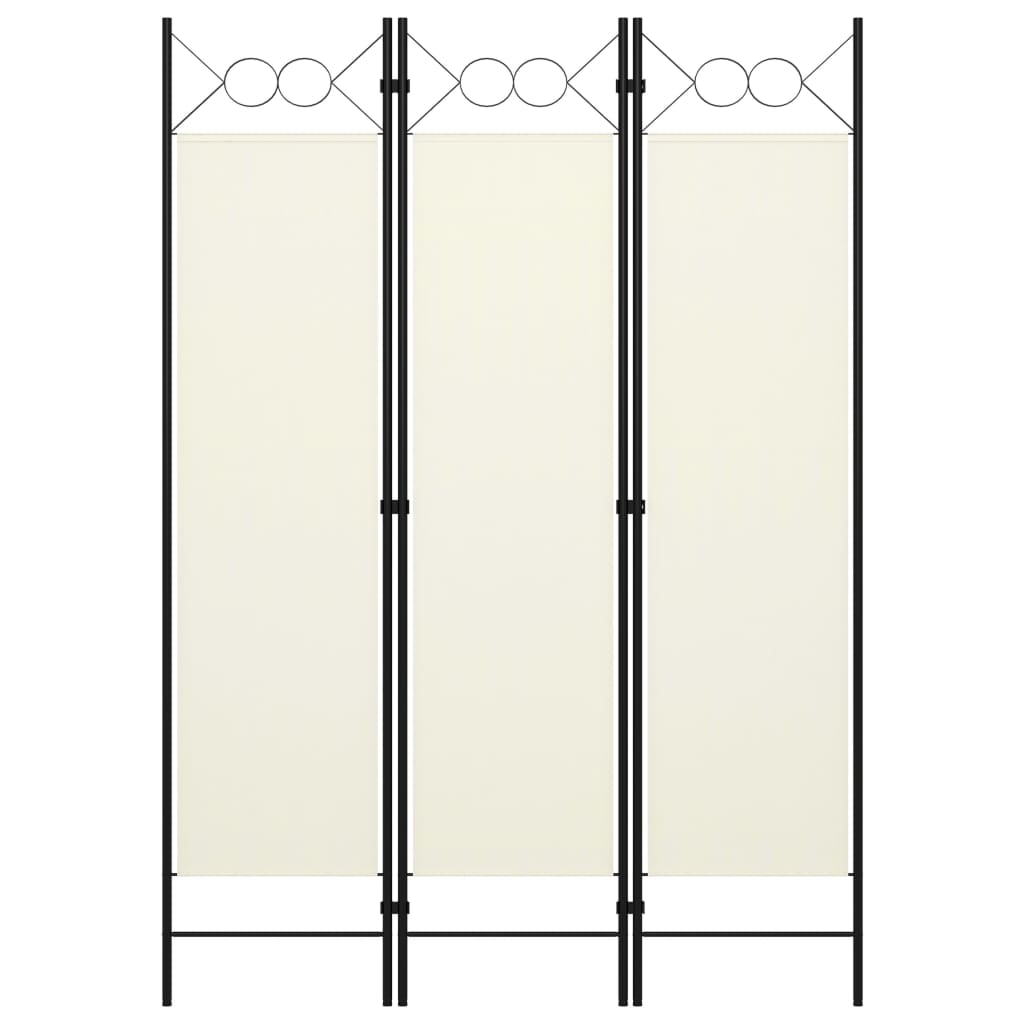 Berkfield 3-Panel Room Divider Cream White 120x180 cm