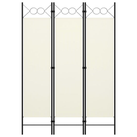 Berkfield 3-Panel Room Divider Cream White 120x180 cm