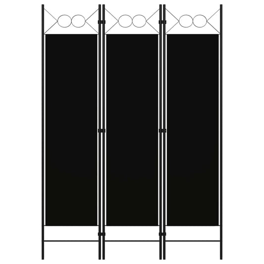 Berkfield 3-Panel Room Divider Black 120x180 cm