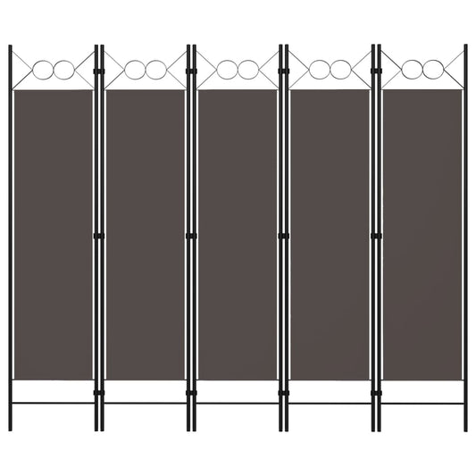 Berkfield 5-Panel Room Divider Anthracite 200x180 cm