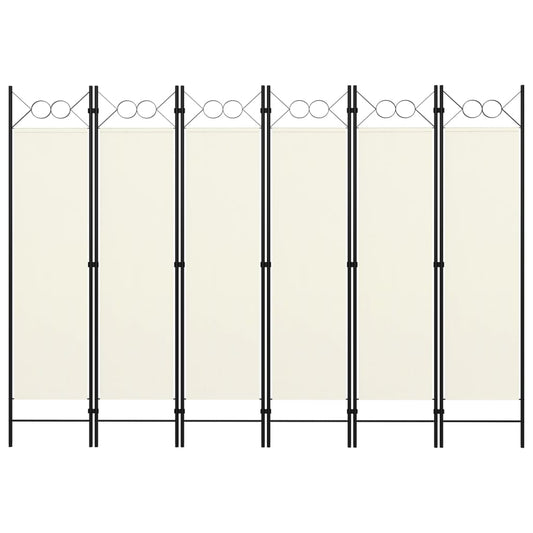 Berkfield 6-Panel Room Divider Cream White 240x180 cm
