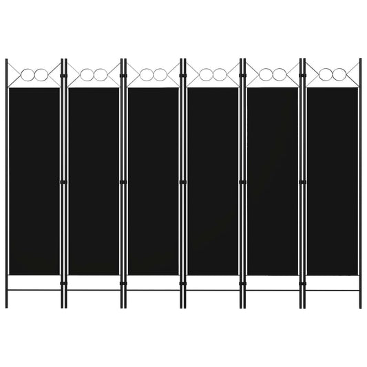 Berkfield 6-Panel Room Divider Black 240x180 cm