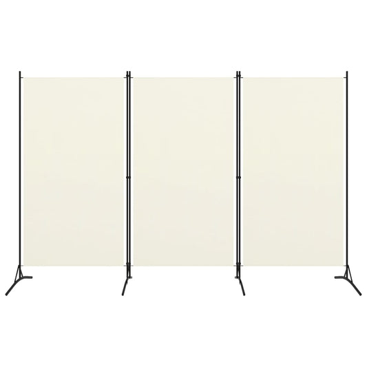 Berkfield 3-Panel Room Divider Cream White 260x180 cm