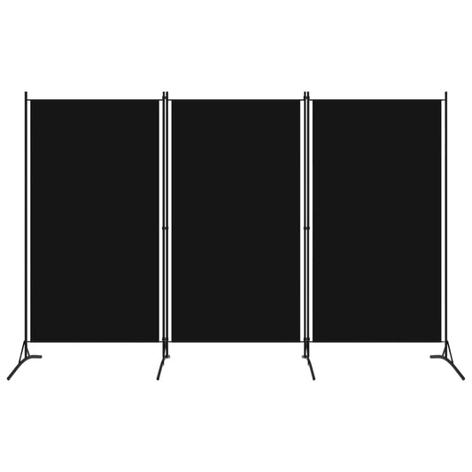 Berkfield 3-Panel Room Divider Black 260x180 cm
