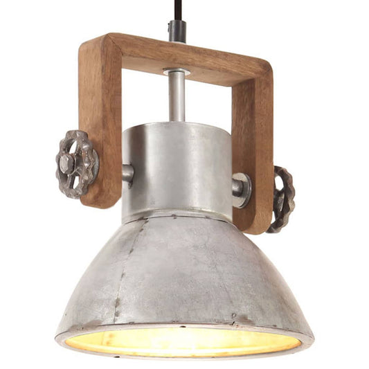 Berkfield Industrial Hanging Lamp 25 W Silver Round 19 cm E27