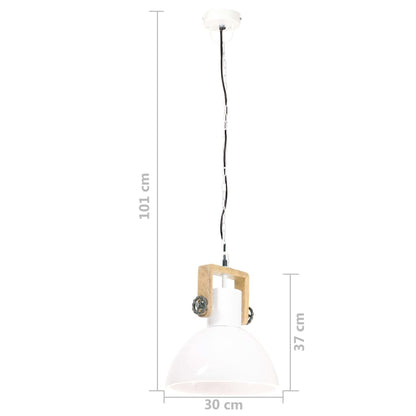 Berkfield Industrial Hanging Lamp 25 W White Round 30 cm E27