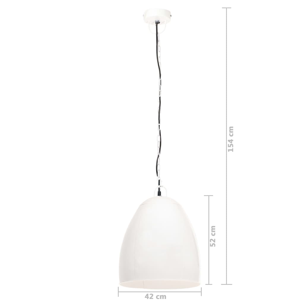 Berkfield Industrial Hanging Lamp 25 W White Round 42 cm E27