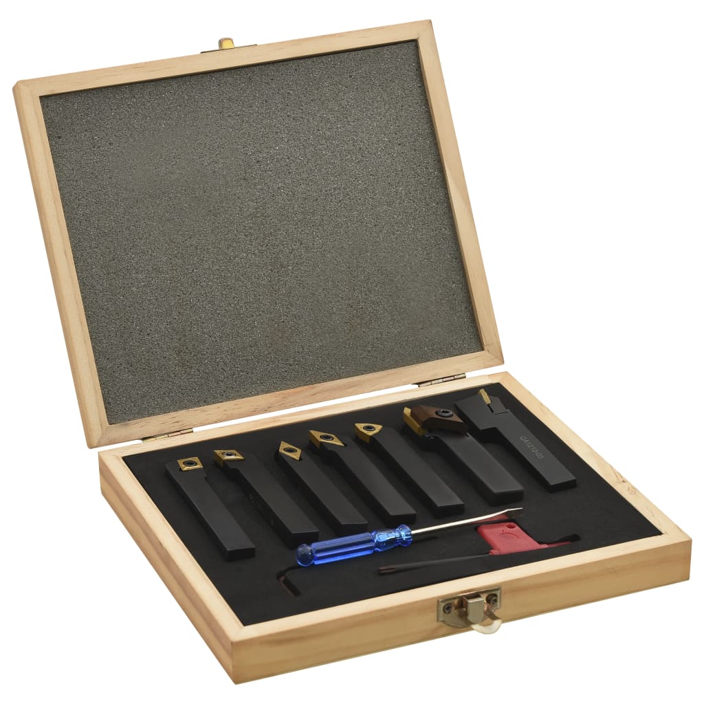 Berkfield 12 Pieces Indexable Turning Tool Set 12x12 mm 80 mm