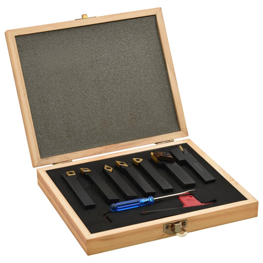 Berkfield 12 Pieces Indexable Turning Tool Set 12x12 mm 80 mm