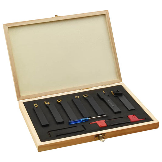 Berkfield 12 Pieces Indexable Turning Tool Set 16x16 mm 100 mm