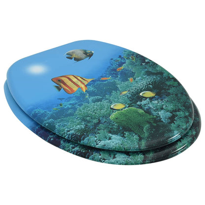 Berkfield WC Toilet Seat with Lid MDF Deep Sea Design
