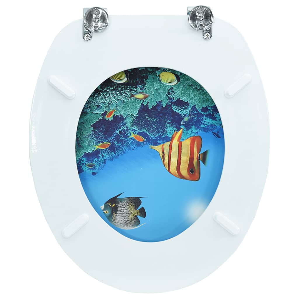Berkfield WC Toilet Seat with Lid MDF Deep Sea Design