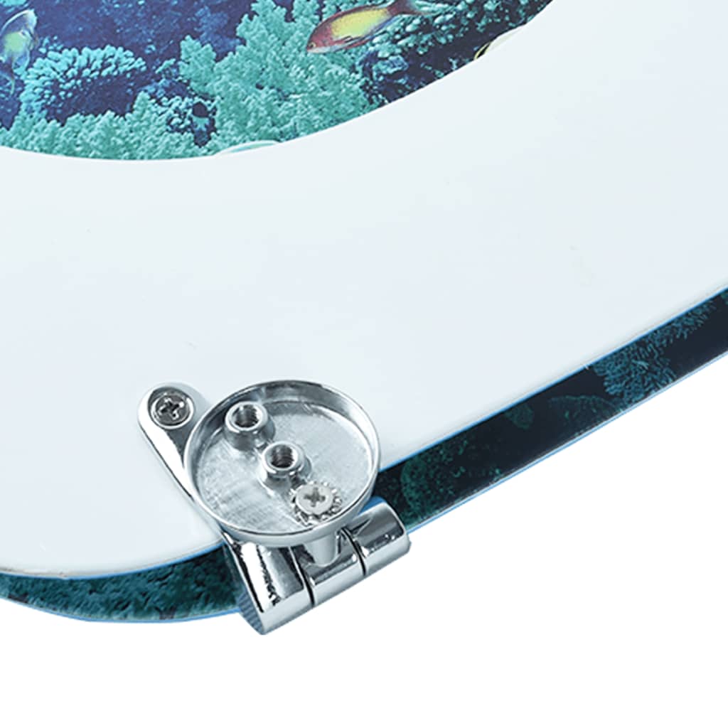 Berkfield WC Toilet Seat with Lid MDF Deep Sea Design