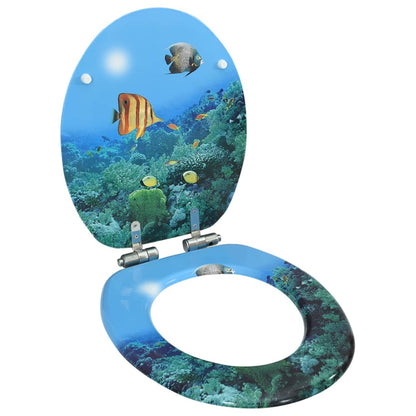 Berkfield WC Toilet Seat with Soft Close Lid MDF Deep Sea Design