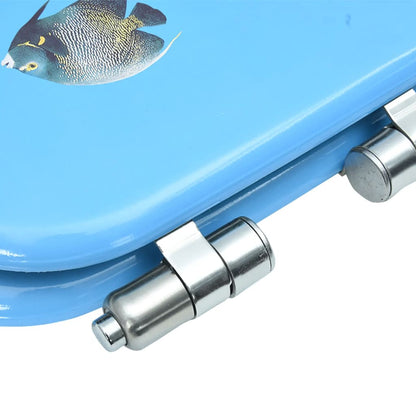 Berkfield WC Toilet Seat with Soft Close Lid MDF Deep Sea Design