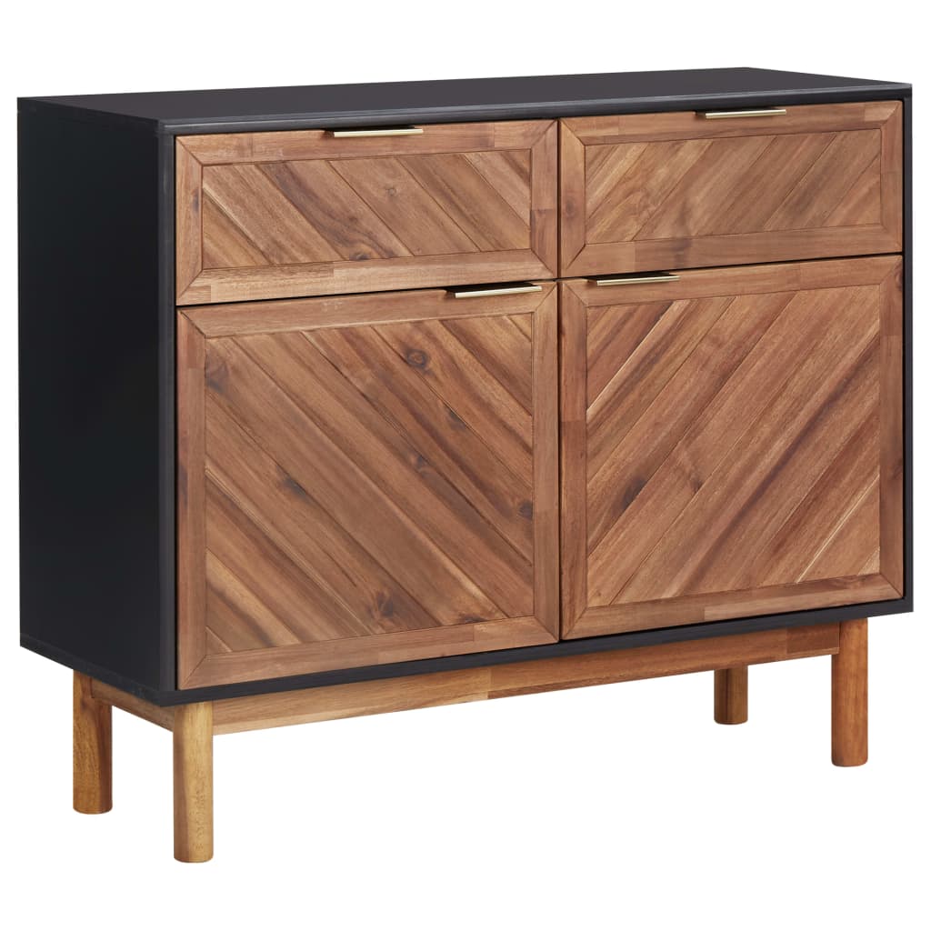 Berkfield Sideboard 90x33.5x75 cm Solid Acacia Wood and MDF