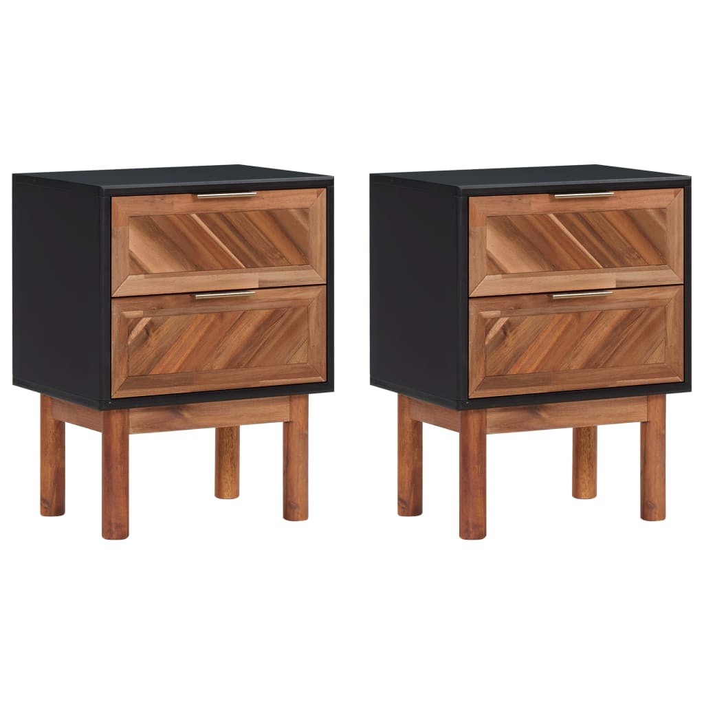 Berkfield Nightstands 2 pcs 40x30x53 cm Solid Acacia Wood and MDF