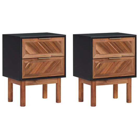 Berkfield Nightstands 2 pcs 40x30x53 cm Solid Acacia Wood and MDF