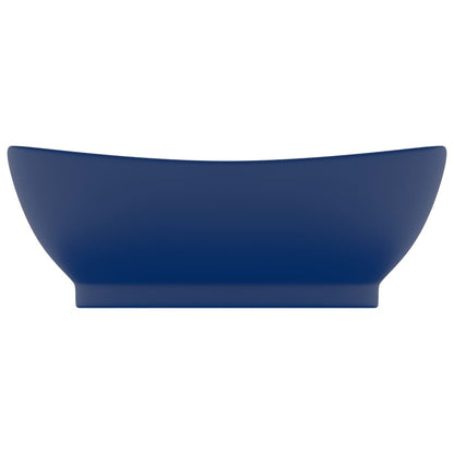 Berkfield Luxury Basin Overflow Oval Matt Dark Blue 58.5x39 cm Ceramic