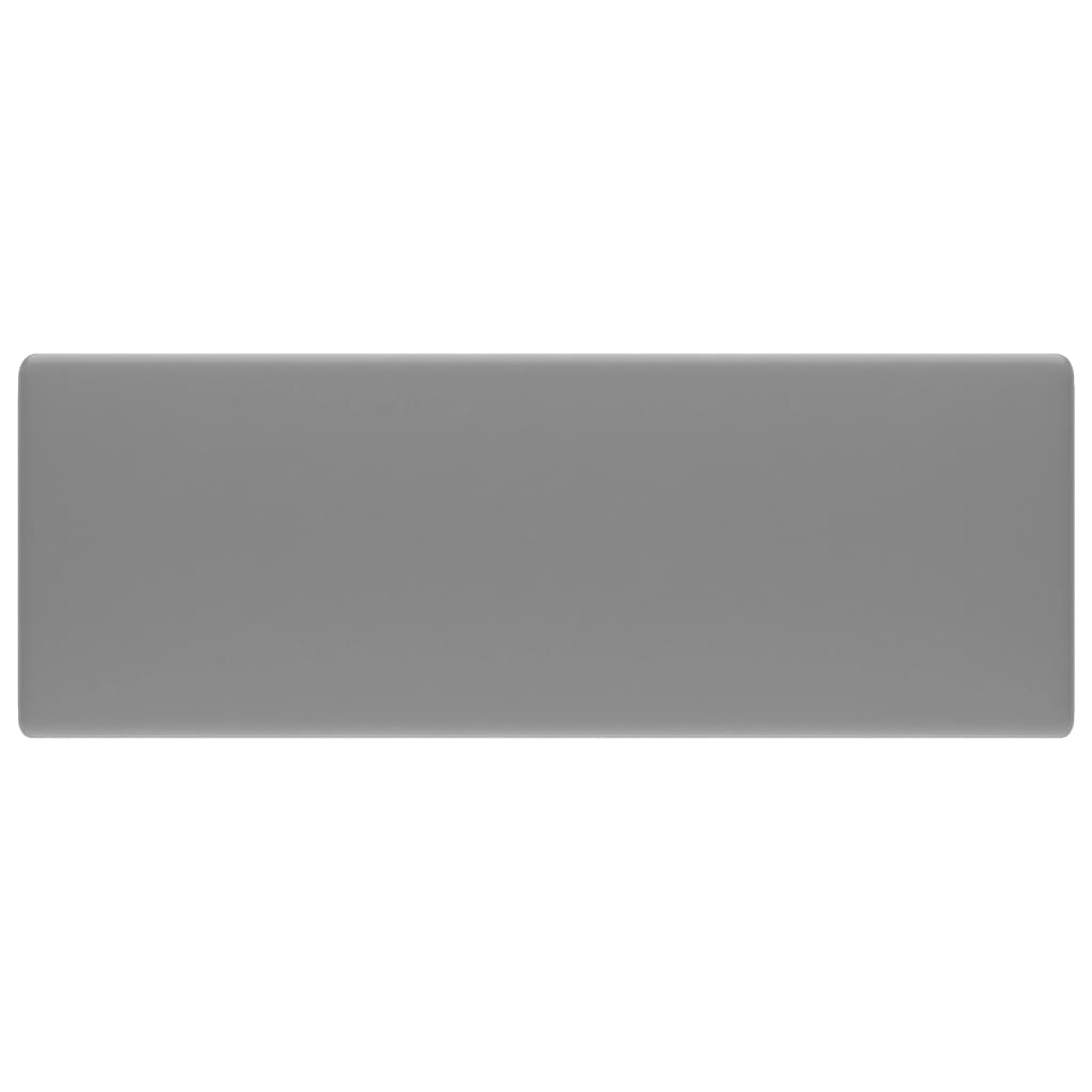 Berkfield Luxury Basin Overflow Square Matt Light Grey 41x41 cm Ceramic