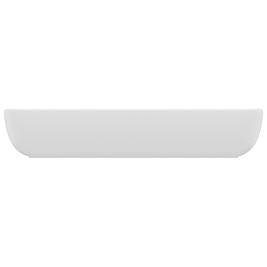 Berkfield Luxury Basin Rectangular Matt White 71x38 cm Ceramic