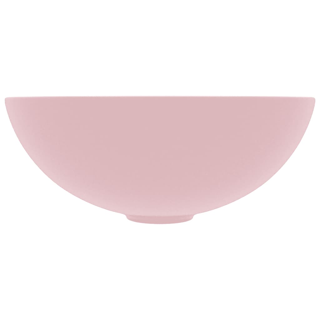 Berkfield Bathroom Sink Ceramic Matt Pink Round