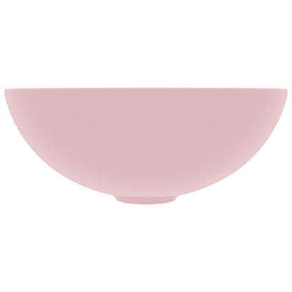 Berkfield Bathroom Sink Ceramic Matt Pink Round