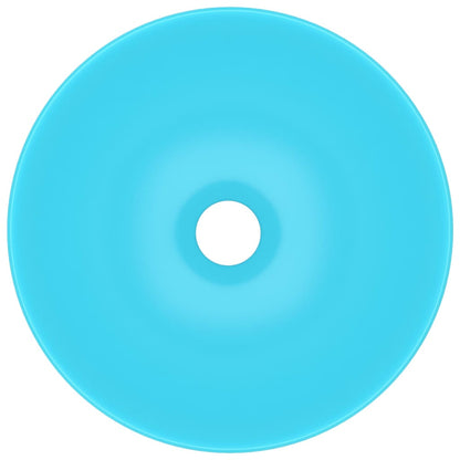 Berkfield Bathroom Sink Ceramic Light Green Round