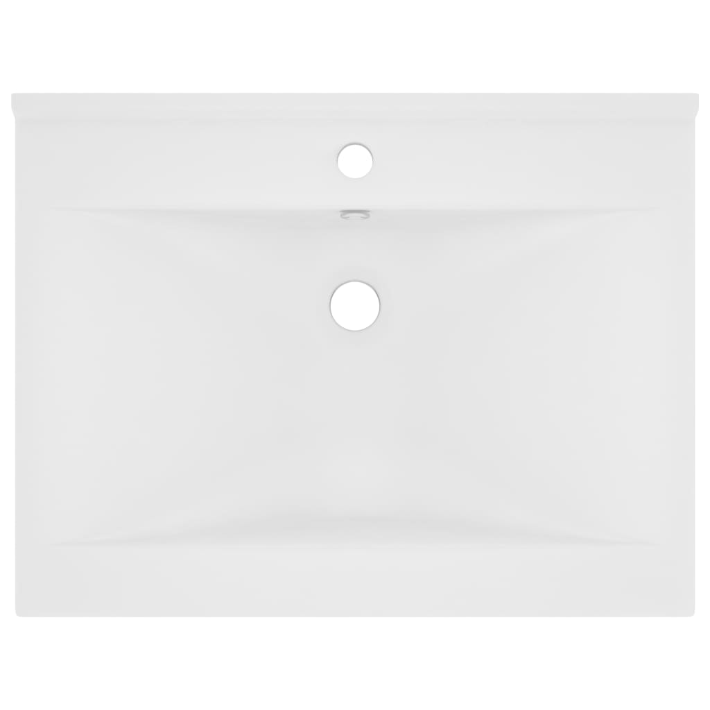 Berkfield Luxury Basin with Faucet Hole Matt White 60x46 cm Ceramic